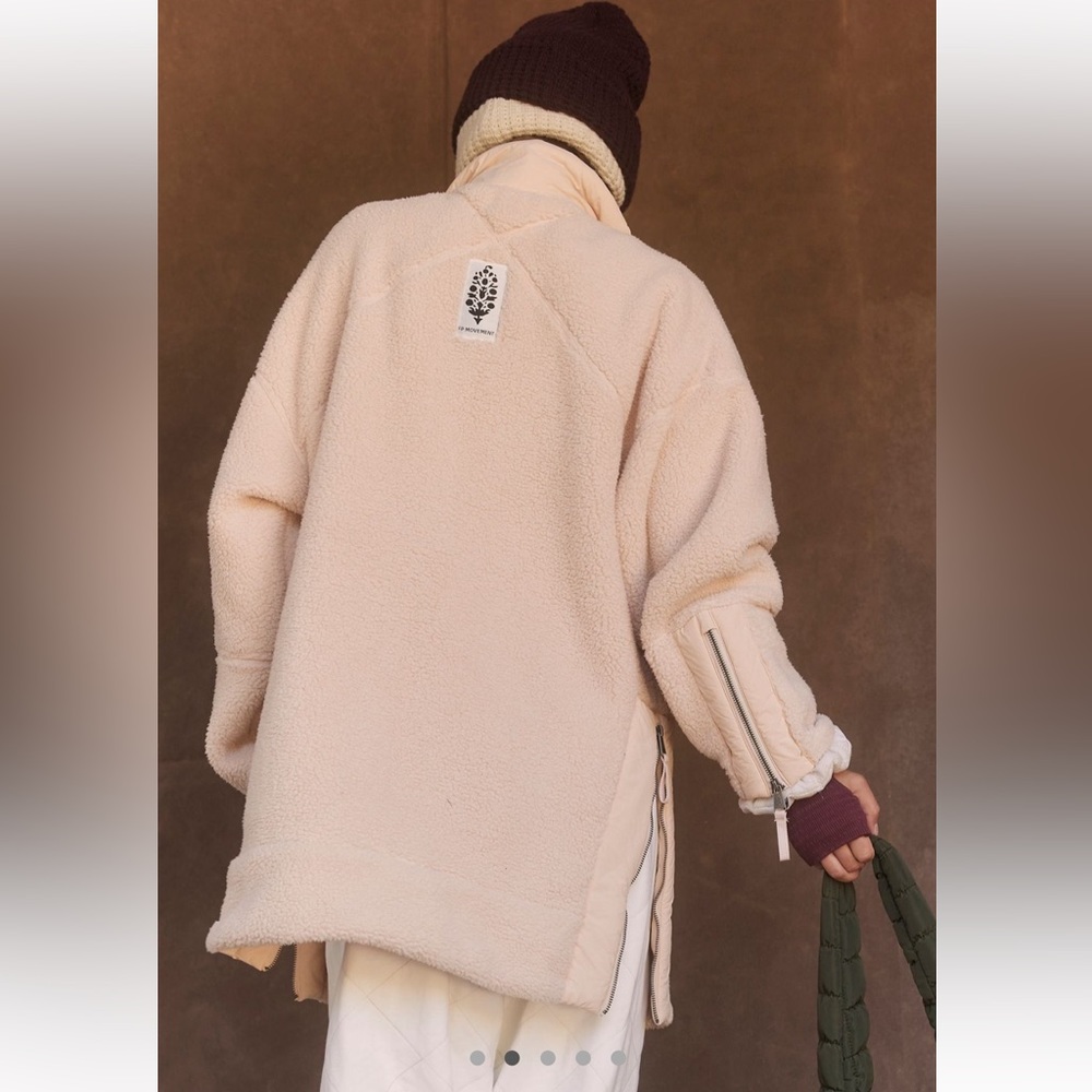 Free People Viewpoint Midi Fleece Sherpa Pink Pearl XL FP MOVEMENT